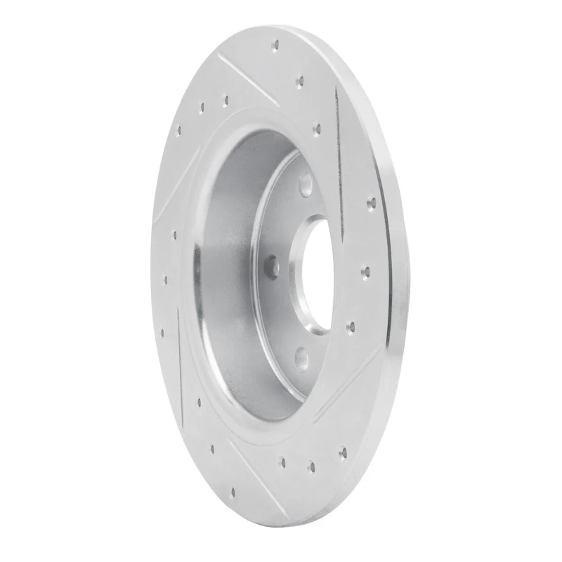 R1 97-01 Cadillac CATERA Rear Left Drilled & Slotted Silver Brake Rotor - Image 4