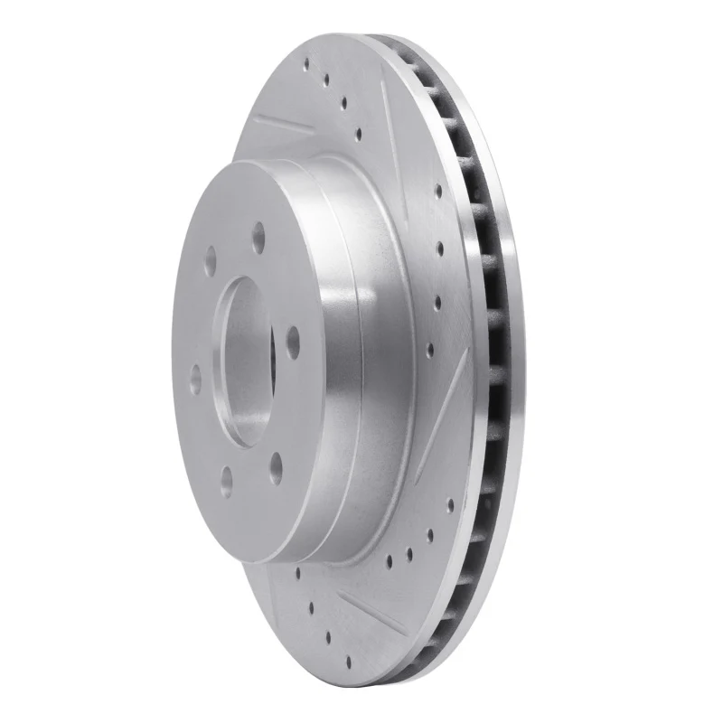 R1 97-02 Dodge Dakota 4WD Front Right Drilled & Slotted Silver Brake Rotor - Image 3