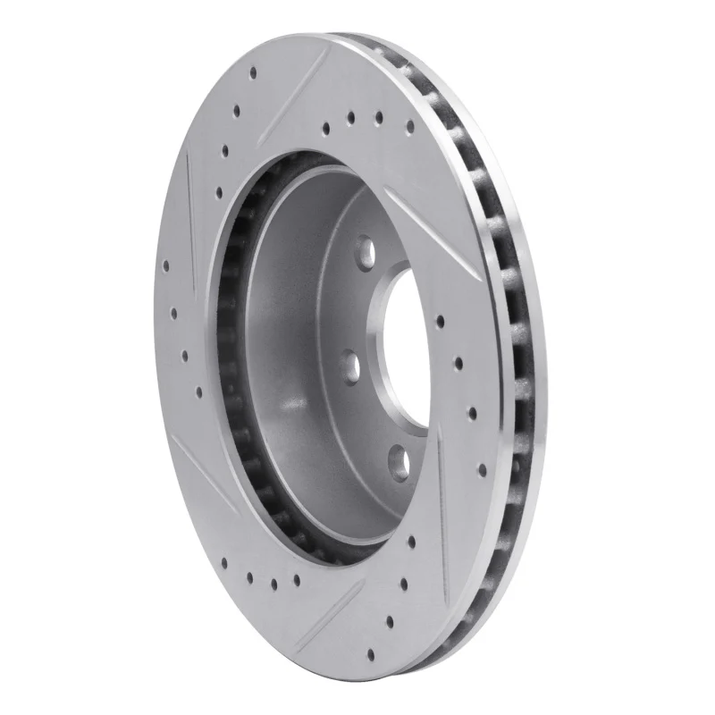 R1 97-02 Dodge Dakota 4WD Front Right Drilled & Slotted Silver Brake Rotor - Image 5