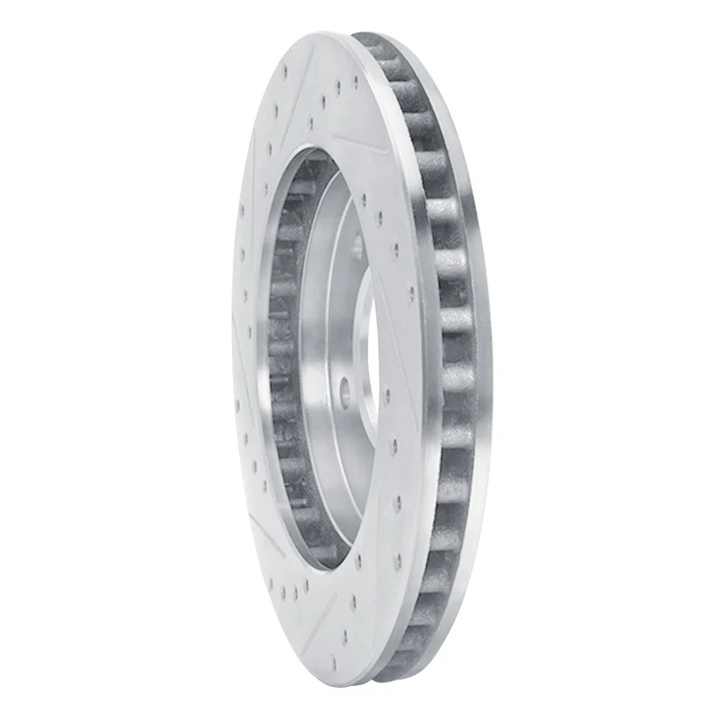 R1 97-02 Ford Expedition Front Right Drilled & Slotted Silver Brake Rotor - Image 4