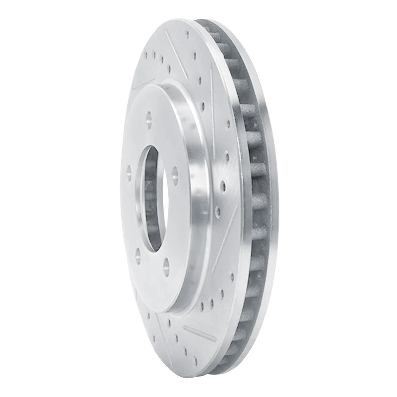 R1 97-02 Ford Expedition Front Right Drilled & Slotted Silver Brake Rotor - Image 5
