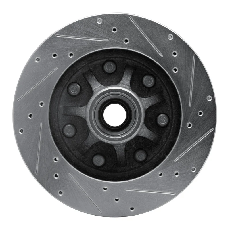 R1 97-02 Ford F-150 RWD Front Left Drilled & Slotted Silver Brake Rotor - Image 2