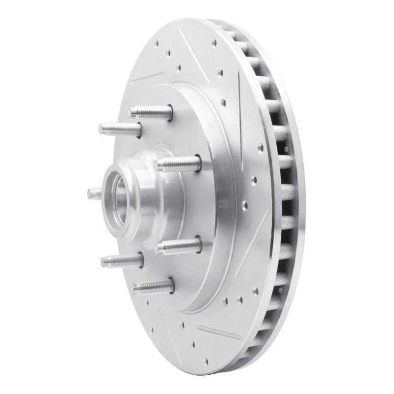 R1 97-02 Ford F-150 RWD Front Right Drilled & Slotted Silver Brake Rotor - Image 4