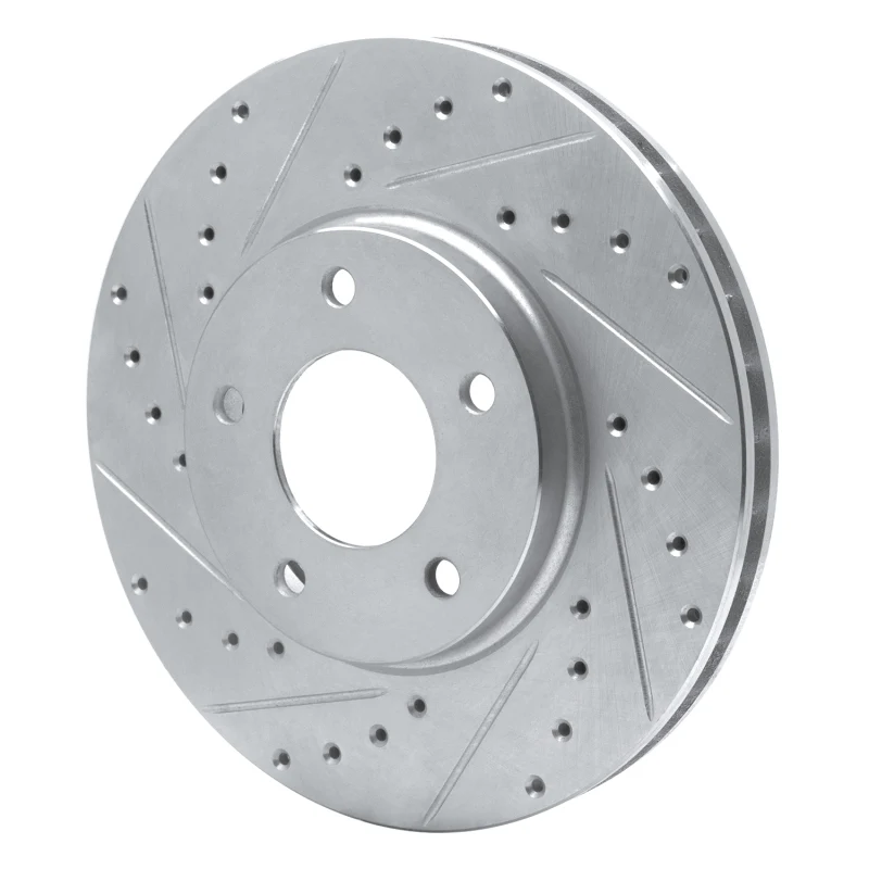 R1 97-03 Jaguar XJ8 Front Left Drilled & Slotted Silver Brake Rotor - Image 4