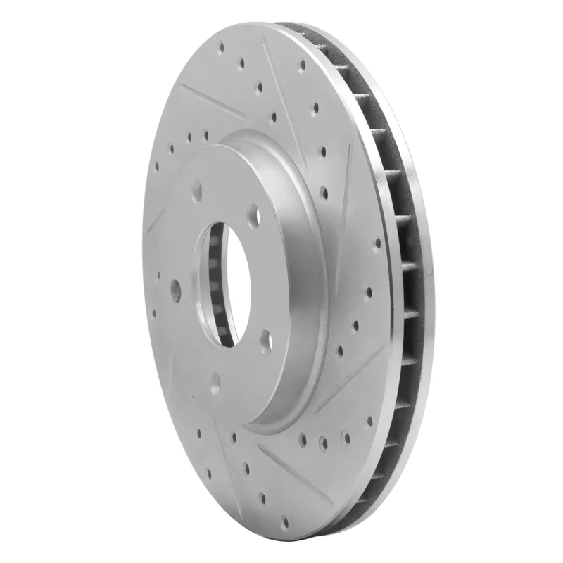 R1 97-03 Jaguar XK8 Front Right Drilled & Slotted Silver Brake Rotor - Image 3