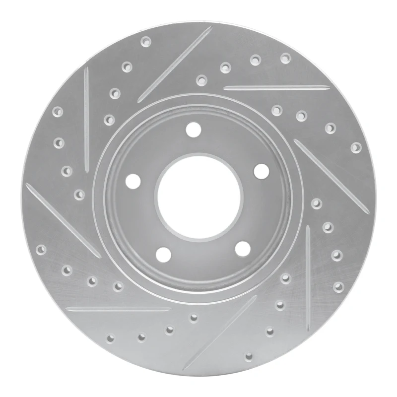 R1 97-03 Jaguar XK8 Front Right Drilled & Slotted Silver Brake Rotor - Image 4