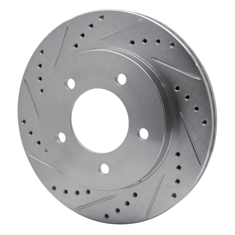 R1 97-04 Ford F-150 4WD Front Left Drilled & Slotted Silver Brake Rotor - Image 3