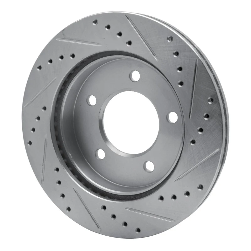 R1 97-04 Ford F-150 4WD Front Left Drilled & Slotted Silver Brake Rotor - Image 5