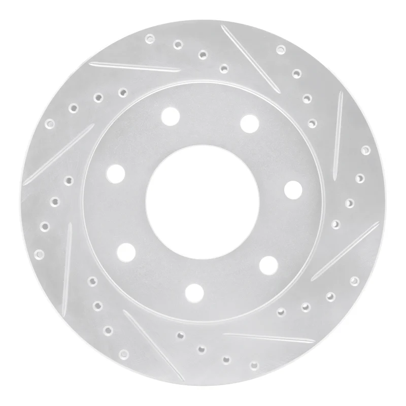 R1 97-04 Ford F-150 4WD Front Right Drilled & Slotted Silver Brake Rotor