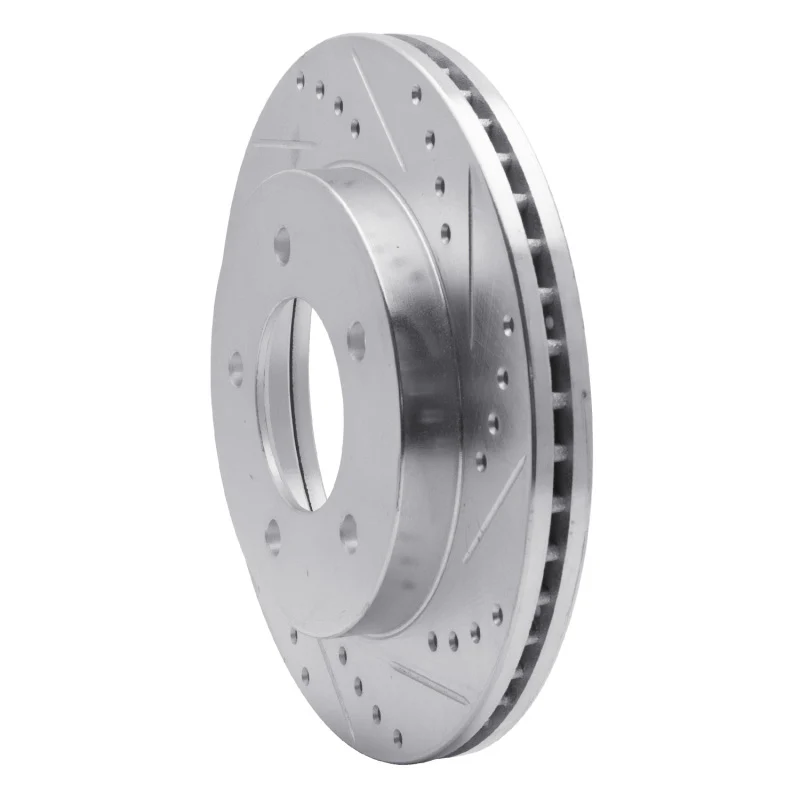 R1 97-04 Ford F-150 4WD Front Right Drilled & Slotted Silver Brake Rotor - Image 3