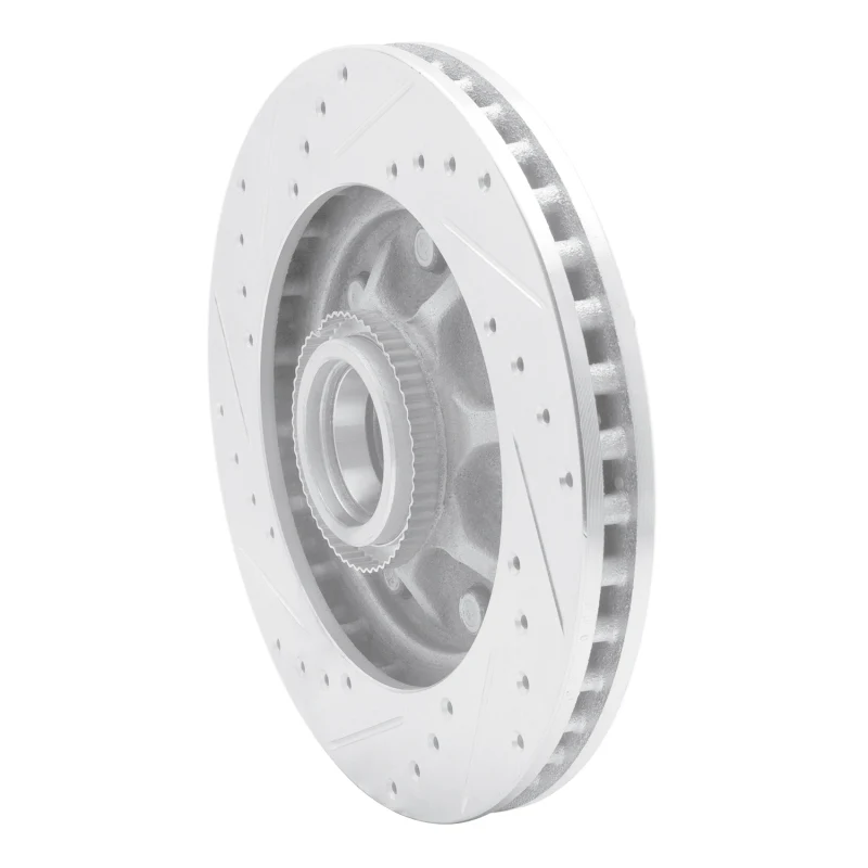 R1 97-04 Ford F-150 RWD Front Right Drilled & Slotted Silver Brake Rotor - Image 3