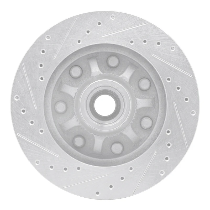 R1 97-04 Ford F-150 RWD Front Right Drilled & Slotted Silver Brake Rotor - Image 4