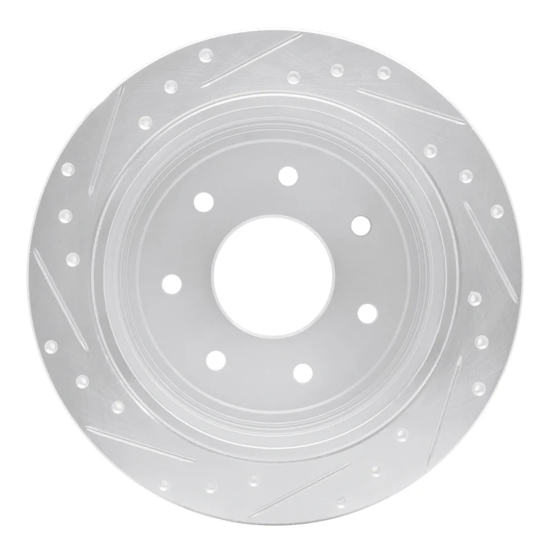 R1 97-04 Ford F-150 RWD Rear Right Drilled & Slotted Silver Brake Rotor - Image 4