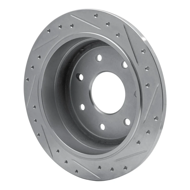 R1 97-04 Ford F-250 2WD (Excl Super Duty) Rear Left Drilled & Slotted Silver Brake Rotor - Image 5