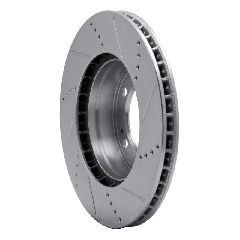 R1 97-04 Porsche Boxster Front Left Drilled & Slotted Silver Brake Rotor - Image 3