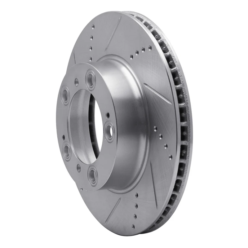 R1 97-04 Porsche Boxster Front Left Drilled & Slotted Silver Brake Rotor - Image 5