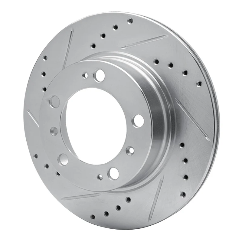 R1 97-04 Porsche Boxster Rear Left Drilled & Slotted Silver Brake Rotor - Image 5