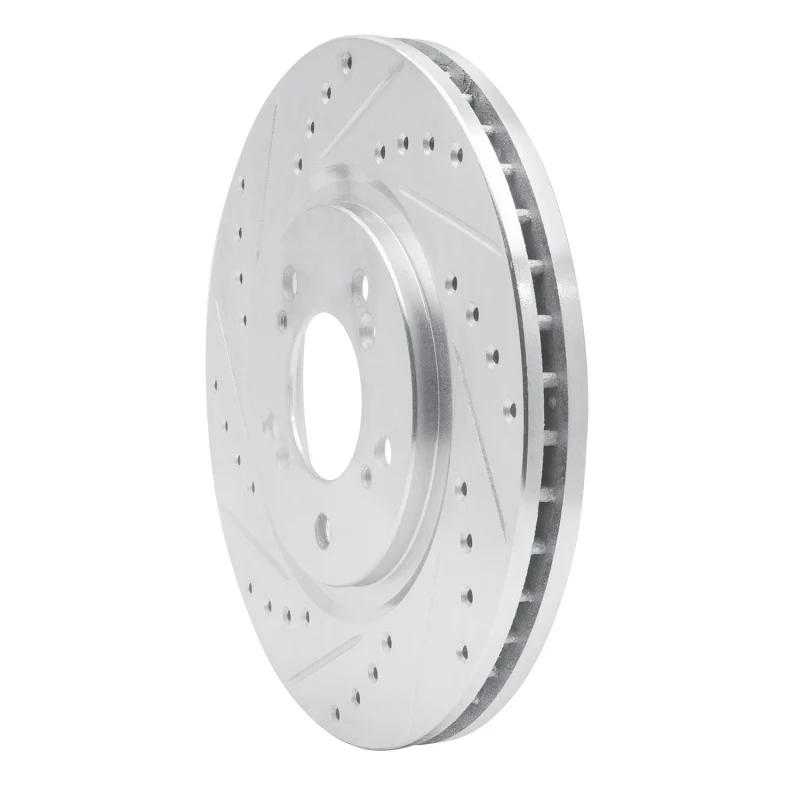 R1 97-05 Acura NSX Front Left Drilled & Slotted Silver Brake Rotor - Image 3
