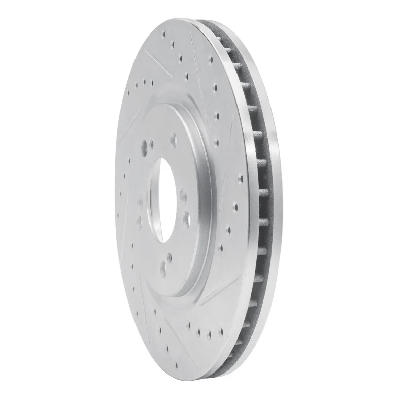 R1 97-05 Acura NSX Front Right Drilled & Slotted Silver Brake Rotor - Image 4