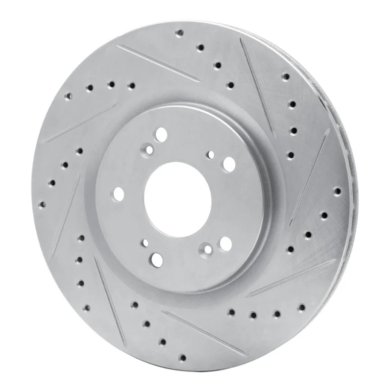 R1 97-05 Acura NSX Rear Right Drilled & Slotted Silver Brake Rotor - Image 4