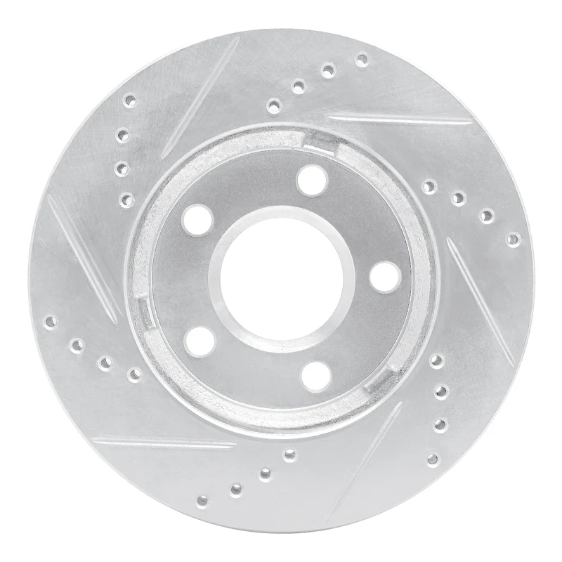 R1 97-05 Buick Century Front Right Drilled & Slotted Silver Brake Rotor - Image 3