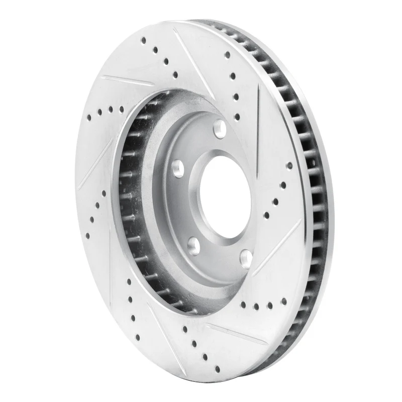 R1 97-05 Buick Park Avenue Front Left Drilled & Slotted Silver Brake Rotor - Image 5