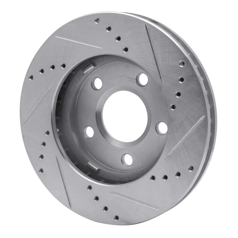 R1 97-05 Buick Regal Front Left Drilled & Slotted Silver Brake Rotor - Image 2