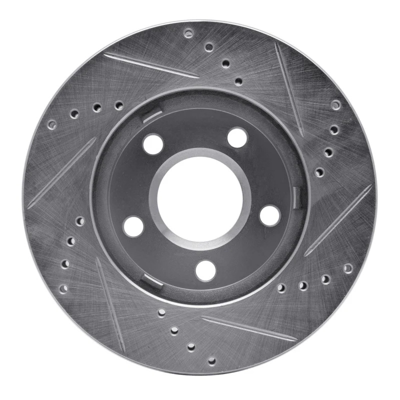 R1 97-05 Buick Regal Front Left Drilled & Slotted Silver Brake Rotor - Image 3