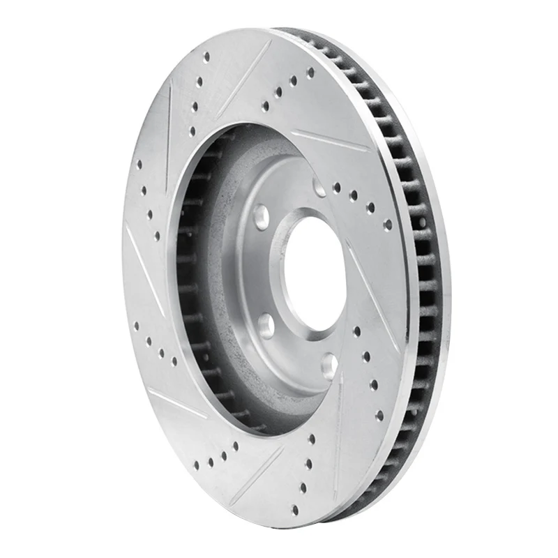 R1 97-05 Buick Riviera Front Right Drilled & Slotted Silver Brake Rotor - Image 4