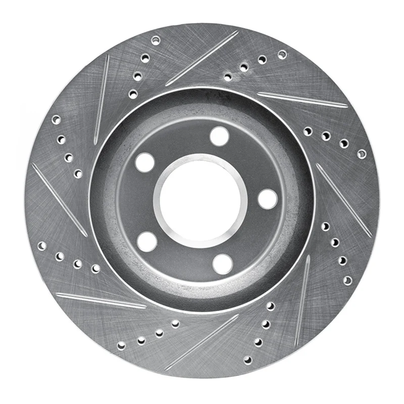 R1 97-05 Buick Riviera Front Right Drilled & Slotted Silver Brake Rotor - Image 5