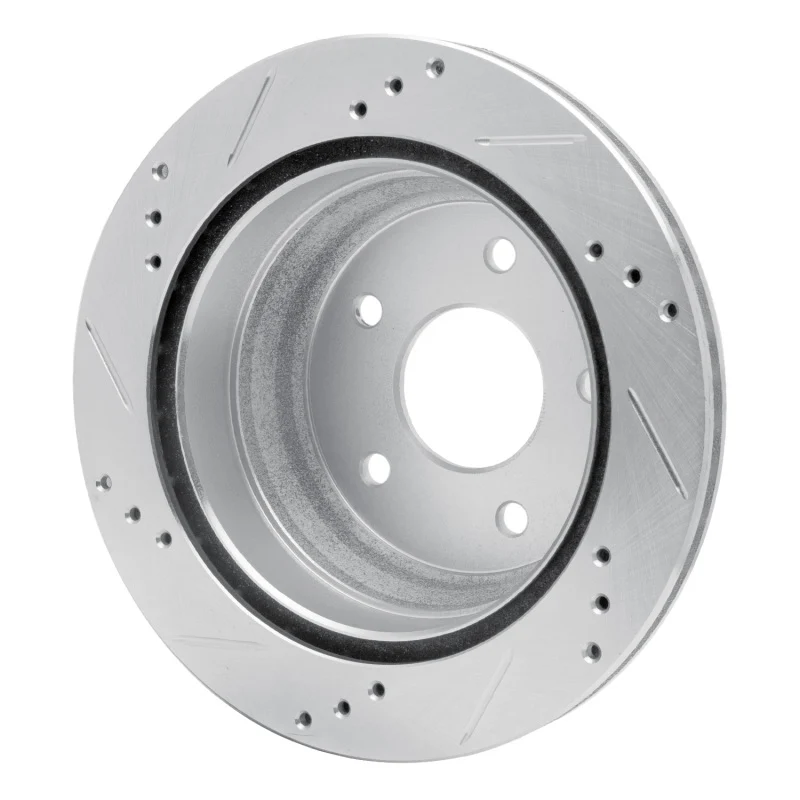 R1 97-05 Chevrolet Blazer Rear Right Drilled & Slotted Silver Brake Rotor - Image 2