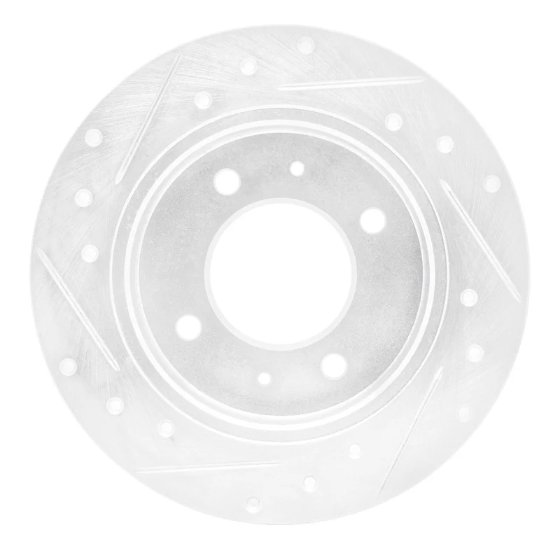 R1 97-06 Hyundai Elantra Rear Right Drilled & Slotted Silver Brake Rotor - Image 5