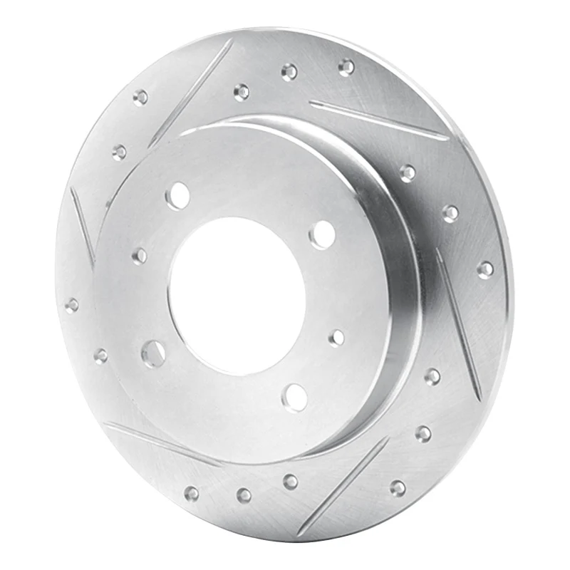 R1 97-06 Hyundai TIBURON Rear Left Drilled & Slotted Silver Brake Rotor - Image 2