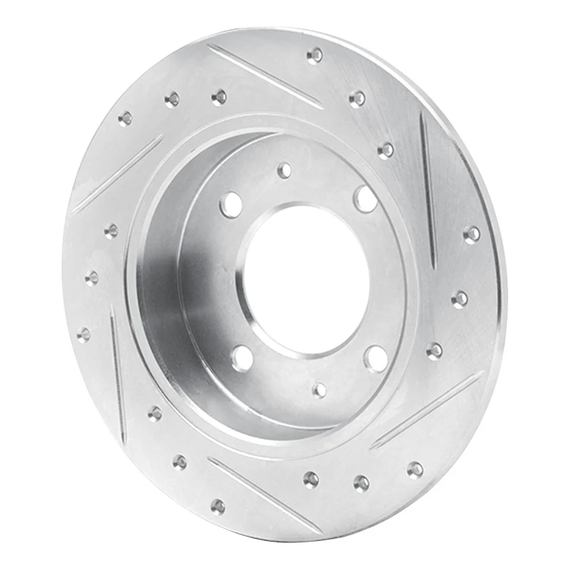 R1 97-06 Hyundai TIBURON Rear Left Drilled & Slotted Silver Brake Rotor - Image 4
