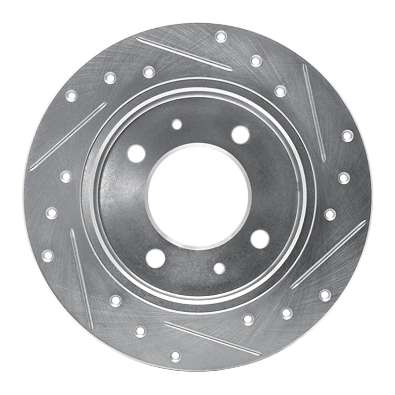R1 97-06 Hyundai TIBURON Rear Left Drilled & Slotted Silver Brake Rotor - Image 5