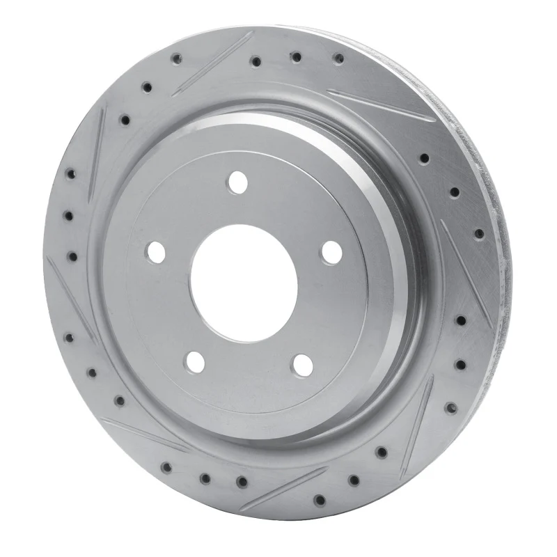 R1 97-13 Cadillac XLR Rear Left Drilled & Slotted Silver Brake Rotor - Image 5