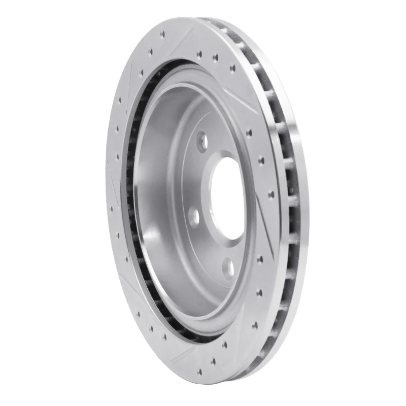 R1 97-13 Cadillac XLR Rear Right Drilled & Slotted Silver Brake Rotor - Image 2