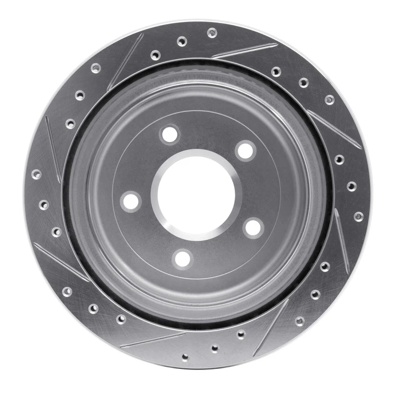R1 97-13 Cadillac XLR Rear Right Drilled & Slotted Silver Brake Rotor - Image 3