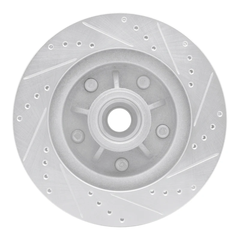 R1 97-99 Ford F-150 RWD Front Left Drilled & Slotted Silver Brake Rotor - Image 2