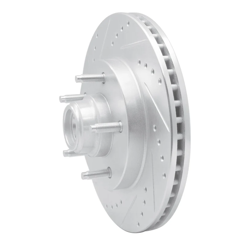 R1 97-99 Ford F-150 RWD Front Left Drilled & Slotted Silver Brake Rotor - Image 4