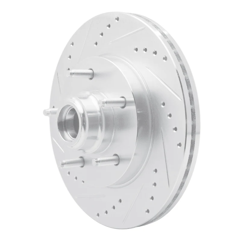 R1 97-99 Ford F-150 RWD Front Left Drilled & Slotted Silver Brake Rotor - Image 4