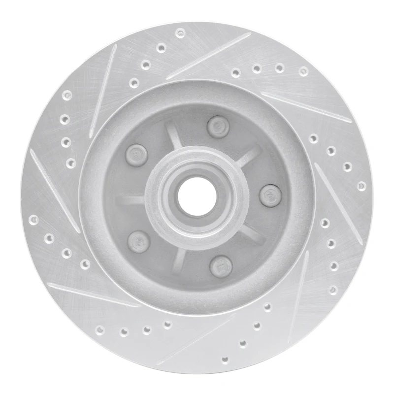 R1 97-99 Ford F-150 RWD Front Right Drilled & Slotted Silver Brake Rotor - Image 5
