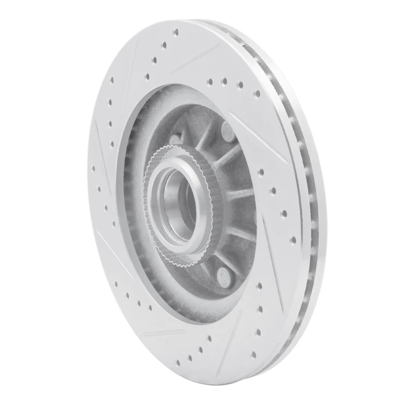 R1 97-99 Ford F-150 RWD Front Right Drilled & Slotted Silver Brake Rotor - Image 2