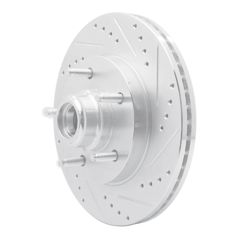 R1 97-99 Ford F-150 RWD Front Right Drilled & Slotted Silver Brake Rotor - Image 4