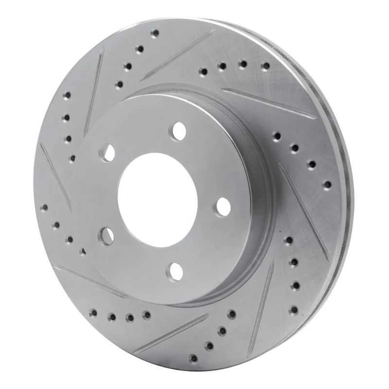 R1 98-00 Chrysler LHS Front Left Drilled & Slotted Silver Brake Rotor - Image 3