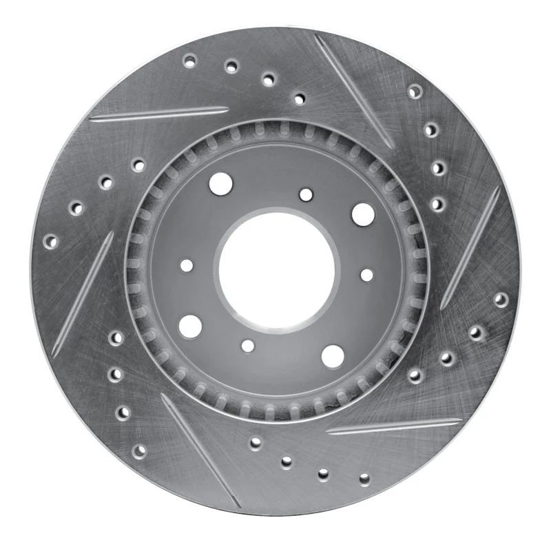 R1 98-02 Acura CL Front Left Drilled & Slotted Silver Brake Rotor - Image 4