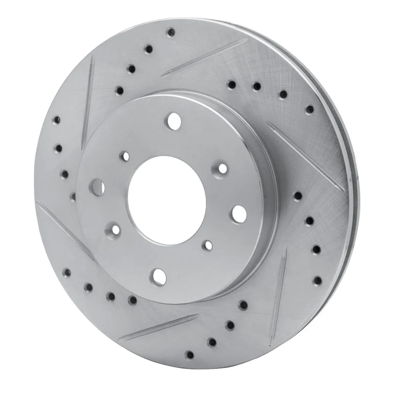 R1 98-02 Acura CL Front Left Drilled & Slotted Silver Brake Rotor - Image 5