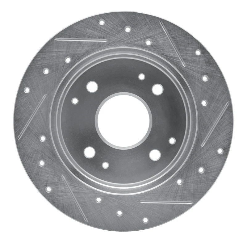 R1 98-02 Acura CL Rear Left Drilled & Slotted Silver Brake Rotor - Image 4