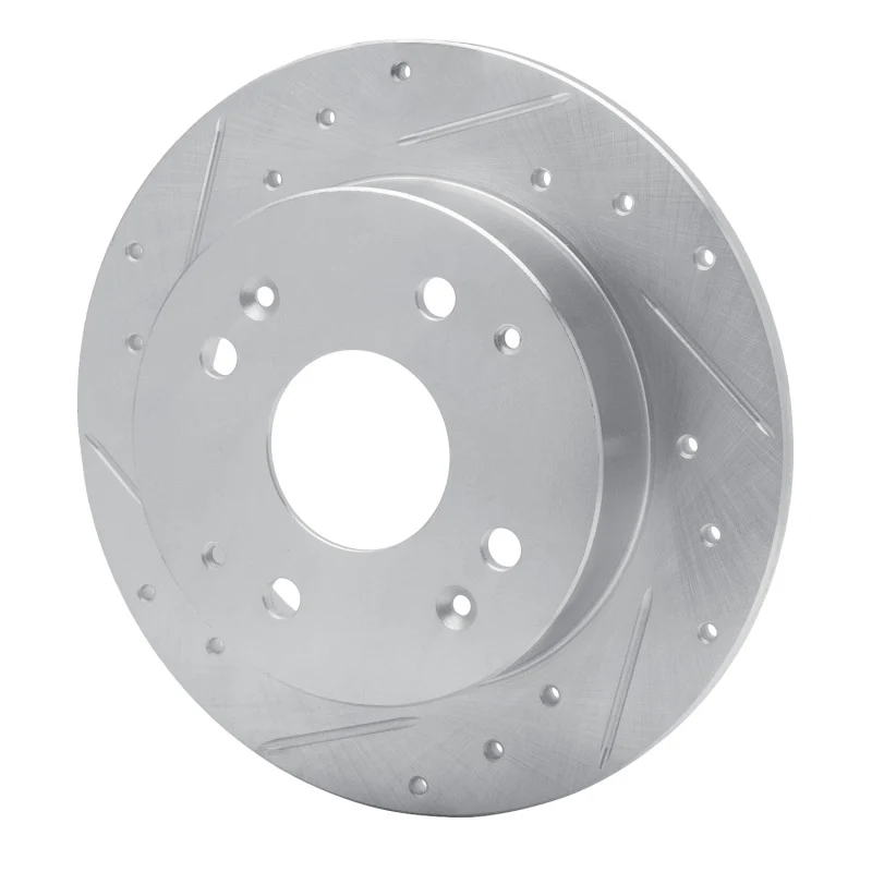 R1 98-02 Acura CL Rear Left Drilled & Slotted Silver Brake Rotor - Image 5