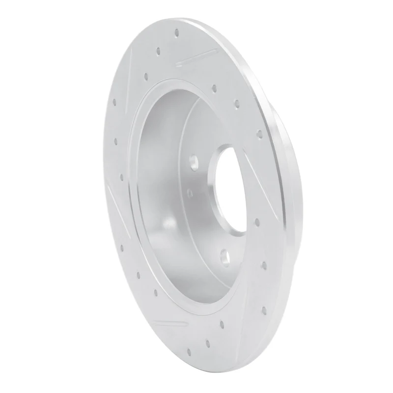 R1 98-02 Acura CL Rear Right Drilled & Slotted Silver Brake Rotor - Image 5